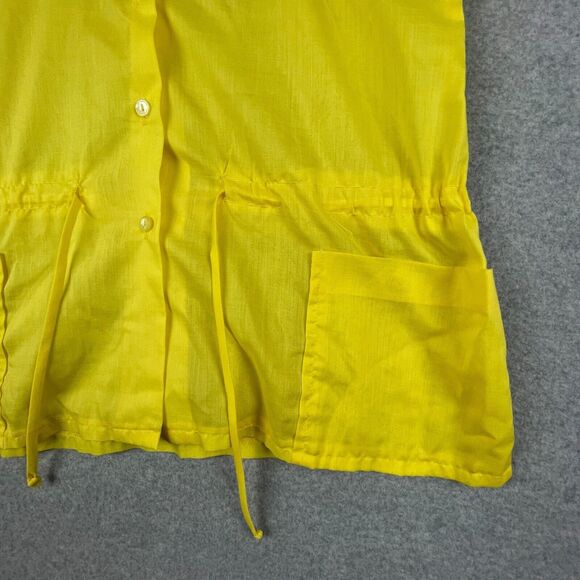 Vintage Blouse Women 16 Yellow Dagger Collar Teddi Of California 70s Retro Disco - Picture 3 of 6